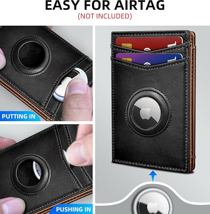 Airtag Wallet for Men- with Money Clip Gift Boxed, Magnetic Closure Slim - Image 3