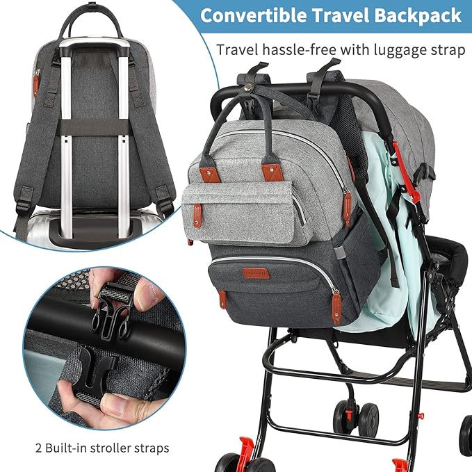 Diaper Bag Backpack, Baby Bag for Boys Girls, Large Diaper Backpack Travel - Image 5