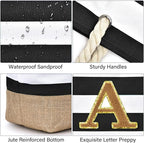 Becokan Beach Bag Initial Beach Tote - Image 2