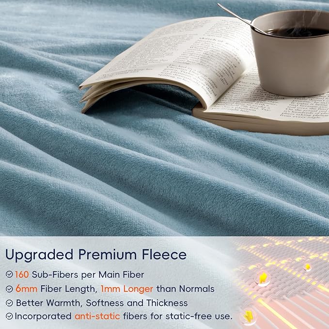 PHF Ultra Soft Fleece Throw Blanket, No Shed No Pilling Luxury Plush Cozy - Image 4
