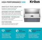KRAUS Standard PRO 23-Inch 16 Gauge Undermount Single Bowl Stainless Steel - Image 12