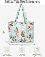 Cotton Quilted Tote Bag for Women – Large Beach & Travel Tote - Image 5