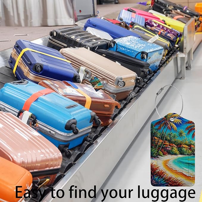 Seaside Town 2-Pcs Premium Leather Tags - Image 5