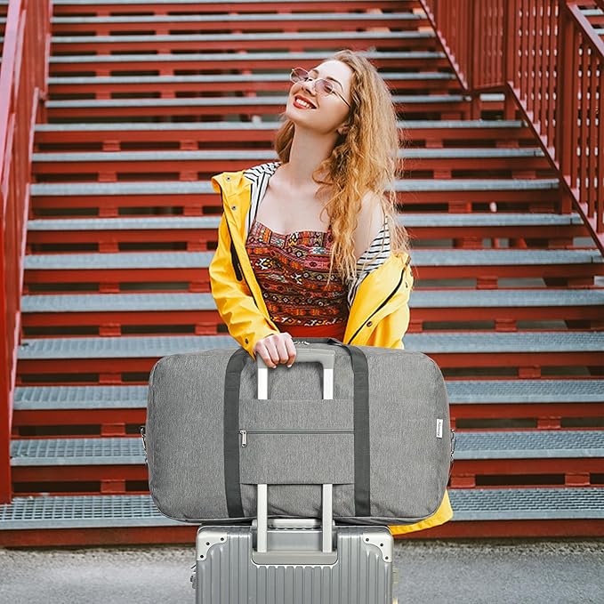 Extra Large Travel Duffel Bag Foldable Weekender Packable Lightweight Luggage - Image 5