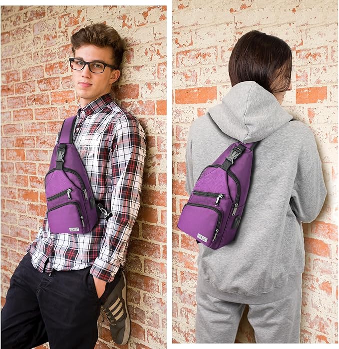 AMJ Crossbody Sling Bag Men Women, Casual Shoulder Backpack, Chest Daypack - Image 6
