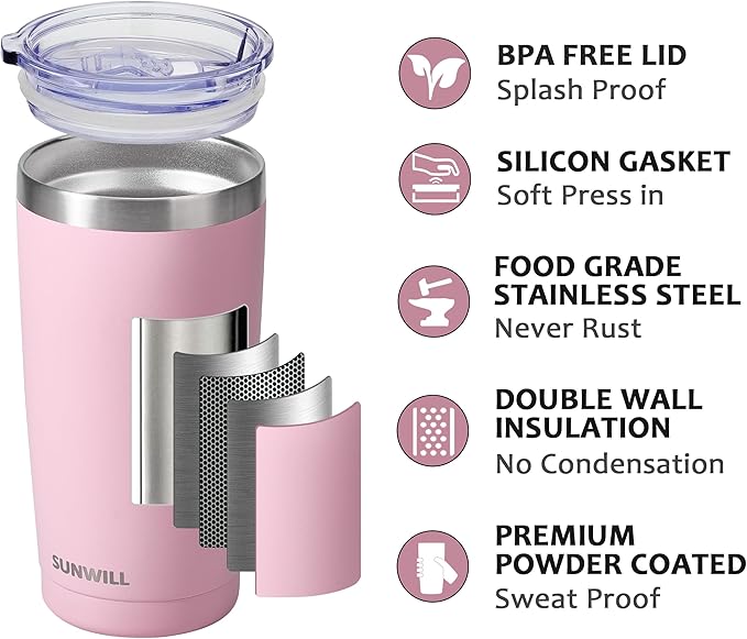 SUNWILL Travel Coffee Tumbler 20 oz, Insulated Mug - Image 2