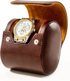 MR.OKAY Single Watch Travel Case- Classic Leather Watch Case by MR.OKAY