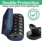 Serfeymi Weekly Travel Pill Organizer 2 Times A Day AM PM Upgraded Black Pill - Image 5