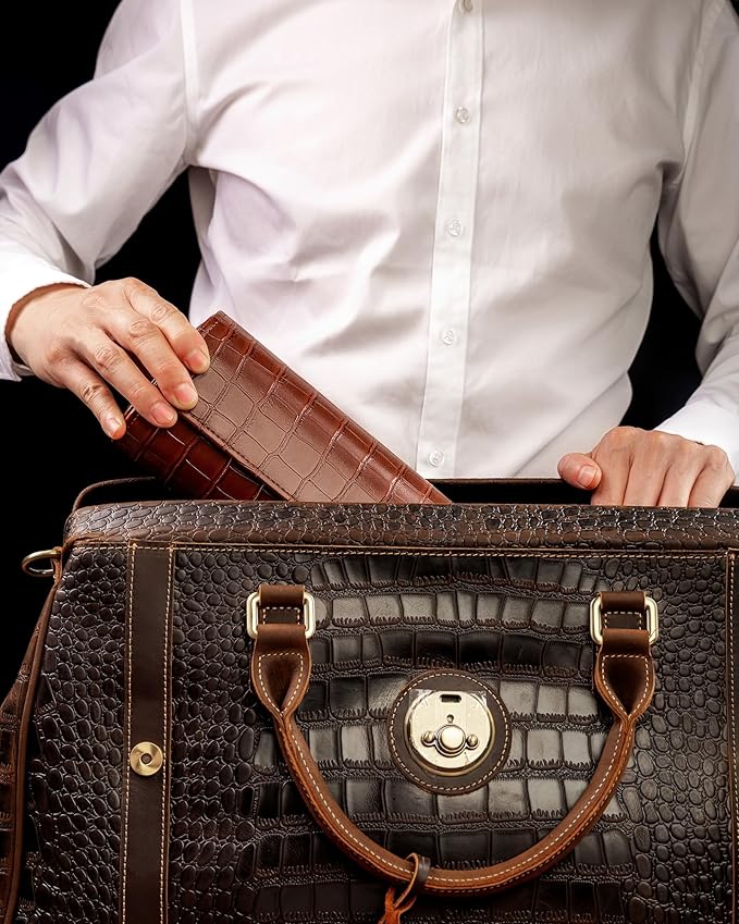MR.OKAY 3 Watch Travel Case- Classic Leather Watch Case - Image 2