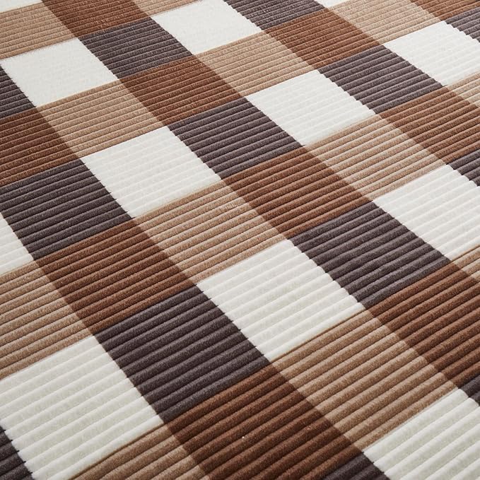 PU MEI Sherpa Blanket Full/Queen Plaid Thick Bed Blanket, 90”*80” Super Soft - Image 6