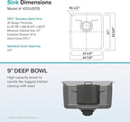 KRAUS Dex 17-Inch Undermount Single Bowl TRU16 Gauge Stainless Steel Kitchen - Image 12