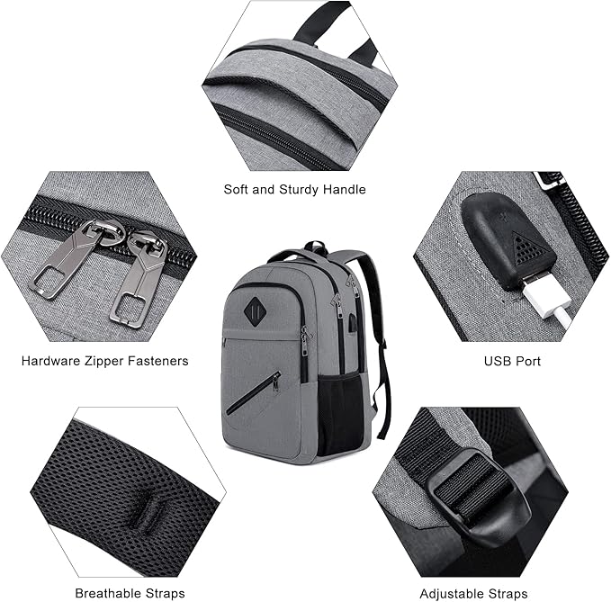 Backpack, School Backpacks for Teen Boys & Girls, Student Bookbag Fits 17.3 - Image 3