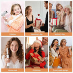 6 in 1 Hair Dryer Brush, Foldable Blow Dryer Brush with Air Styler Curler Wrap, Detachable Hot Air Brush Dry,Volumize, Straight,Curl, Negative Ion Brush Blow Dryer with Diffuser, Hair Styler Tools