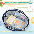Extra Large Beach Bags for Women, Waterproof Sandproof Beach Tote Bag Zipper - Image 5