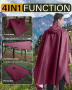 iCreek Hooded Rain Poncho with Pocket Waterproof Lightweight Unisex Raincoat - Image 3