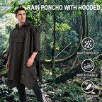 salamra Hooded Rain Poncho Waterproof Raincoat Jacket - Image 2