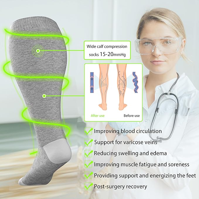 LEVSOX Wide Calf Compression Socks - Image 6
