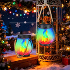 Christmas Solar Flame Lanterns Hanging Outdoor Waterproof - Image 8