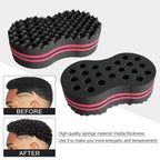 Big Holes & Big Size Barber Hair Brush Sponge Dreads Locking Twist Afro Curl Coil Wave Hair Care Tool(1 Pack)