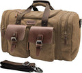 Wildroad 50L Travel Duffel Bag, Expandable Canvas Genuine Leather Duffle Bag by WILDROAD