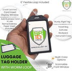 5 Pack - Premium Rigid Airline Luggage Tag Holders - Heavy Duty Hard Plastic - Image 2