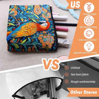 Cosmetic Bags Travel Makeup Toilet Case Waterproof Pouch for Women Girls 6.7X9.45inches - Colorful Macaw Stands on Branch
