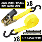 Cartman Ratchet Tie Down, 8Pk 15Ft, 500Lbs Load Cap/ 1500Lbs Break Strength - Image 2