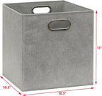 SIMPLE HOUSEWARE 11-Inch Collapsible Fabric Cube Storage Bin - Image 5