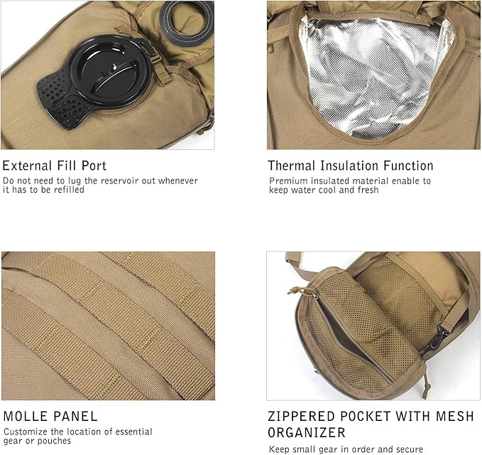 Unigear Tactical Hydration Packs Backpack 1050D - Image 5