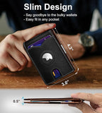 Airtag Wallet for Men, with Money Clip 11 Cards Slim Front Pocket Leather RFID - Image 3