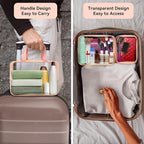 TISRATOK 10 PCS Clear Travel Makeup Toiletry Bag, Plastic PVC Cosmetic TSA - Image 4