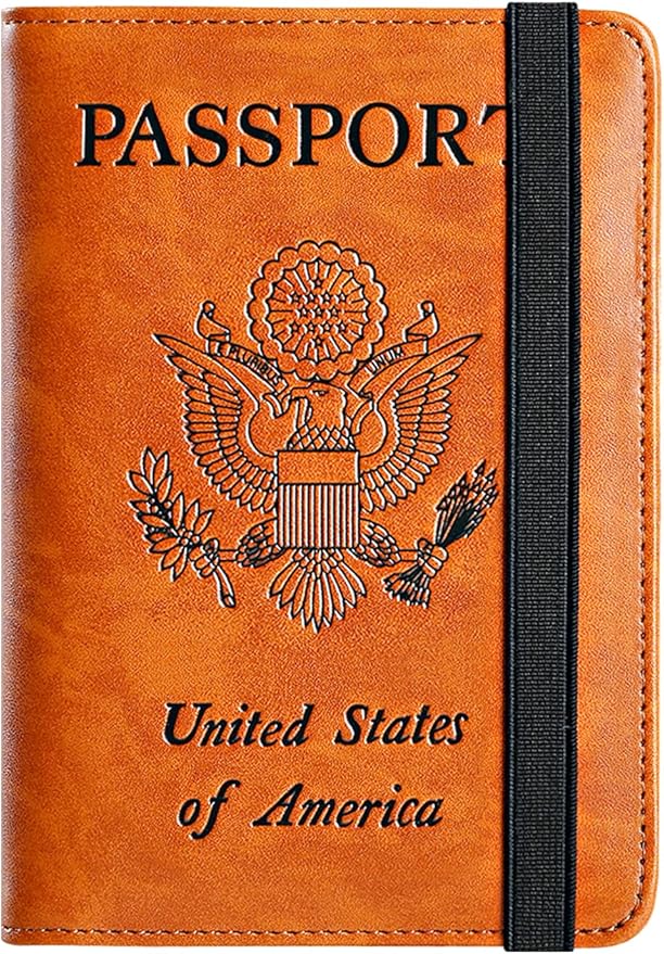 Passport Holder Cover Wallet Travel Essentials RFID Blocking Leather Card Case by PASCACOO
