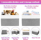 Large Toy Storage Box with Lid, Collapsible Sturdy Toys Storage Organizer Chest - Image 5