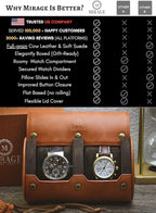 Watch Travel Case for Men 2 slot – Watch Roll – Brown Full Grain Cow Leather - Image 4
