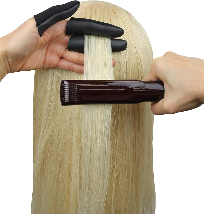 Jatai Heat Shield Professional High Heat Resistant Finger Protection Guards for Curling and Flat Irons, Wands, Blow Dryers - 3pc (Small/Medium, Black)