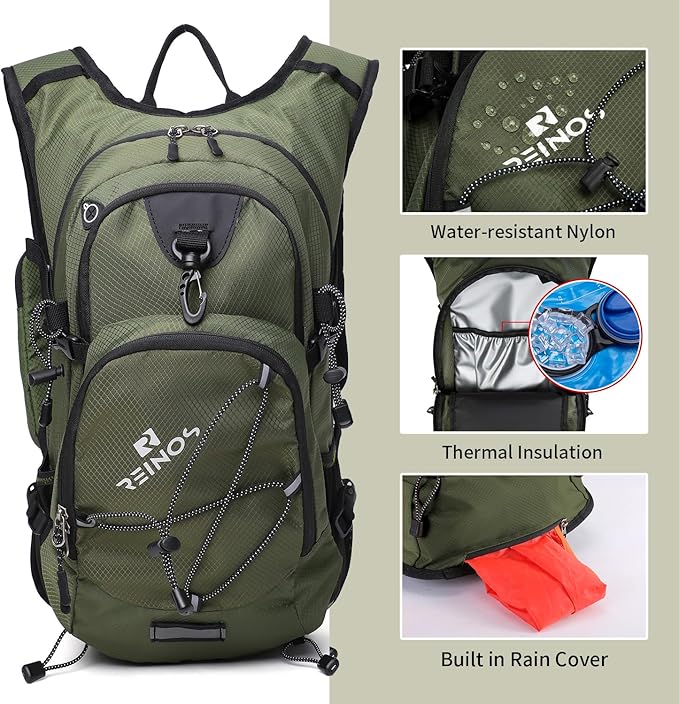 Hydration Backpack Pack with 2L Water Bladder 18L Hiking Backpack Women Men - Image 3