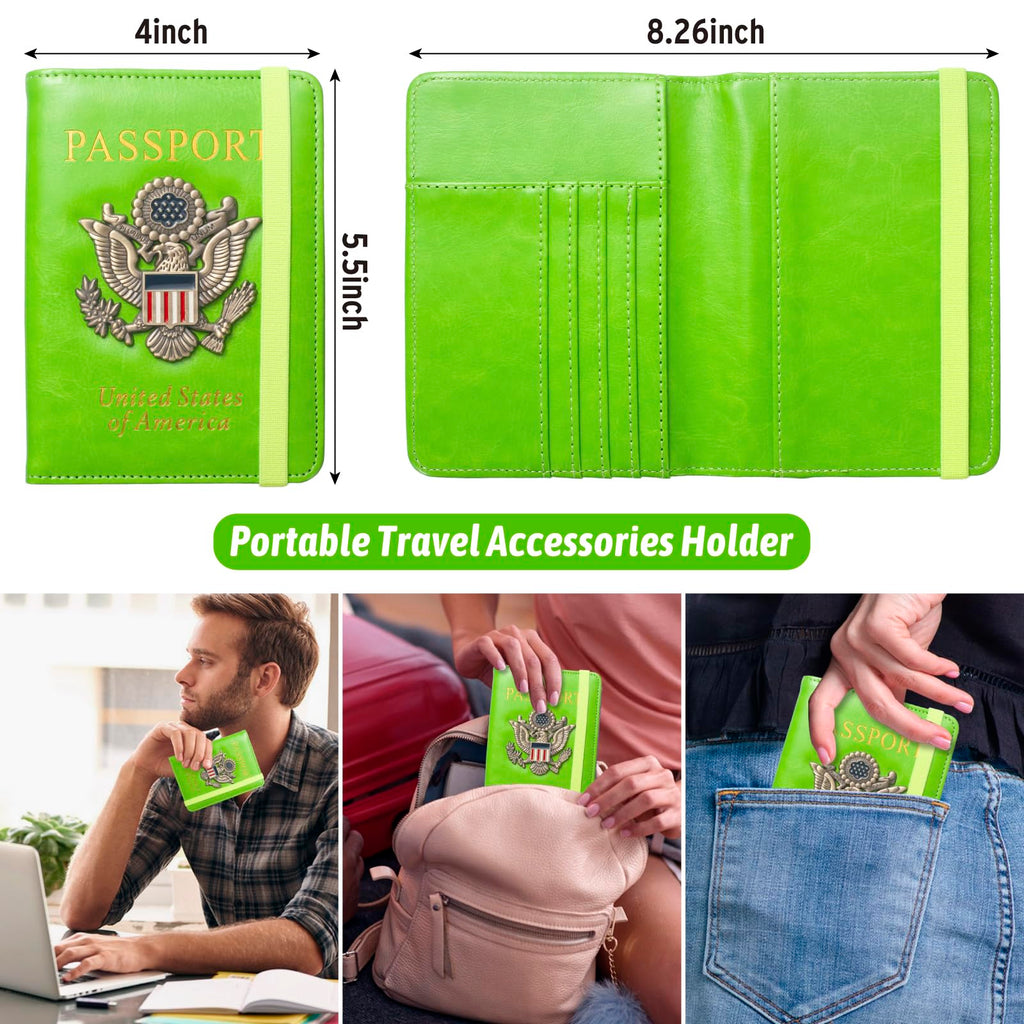 RFID Passport Holder for Travel Men (Green)