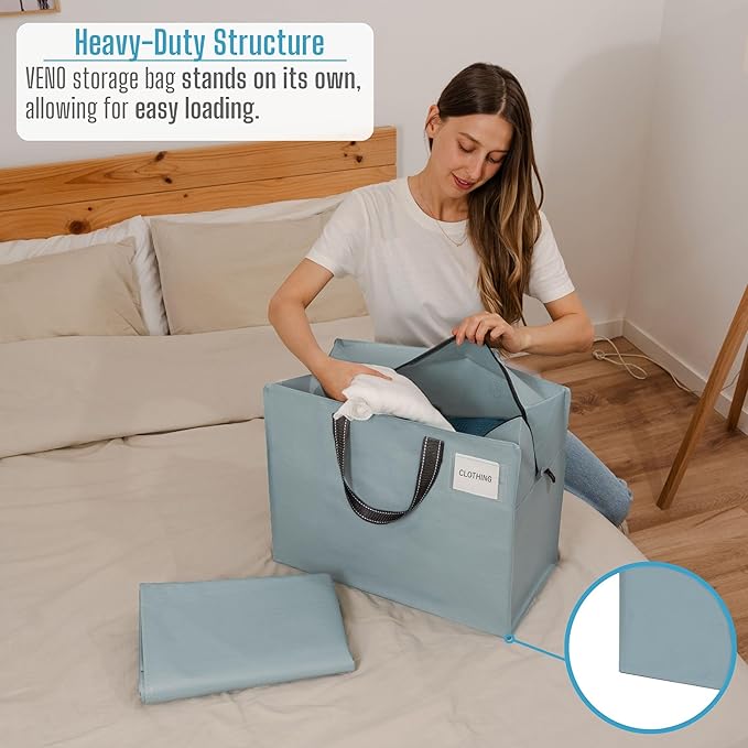 VENO 4 Pack Heavy Duty Moving Bags, Storage Bags, Packing Supplies, Top Zipper - Image 2