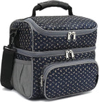 FlowFly Double Layer Cooler Insulated Lunch Bag Adult Lunch Box Large Tote Bag by FlowFly