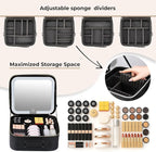 Makeup Bag with LED Mirror, PU Leather Makeup Case - Image 5