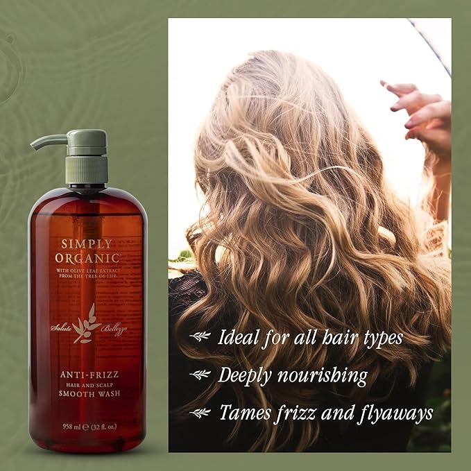 SIMPLY ORGANIC Frizz Control Hair Shampoo Scalp Wash Made in Italy, All Natural - Image 4