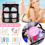 Mesh Shower Caddy, Portable HangingTravel Toiletry Bag Dorm Room Essentials - Image 2