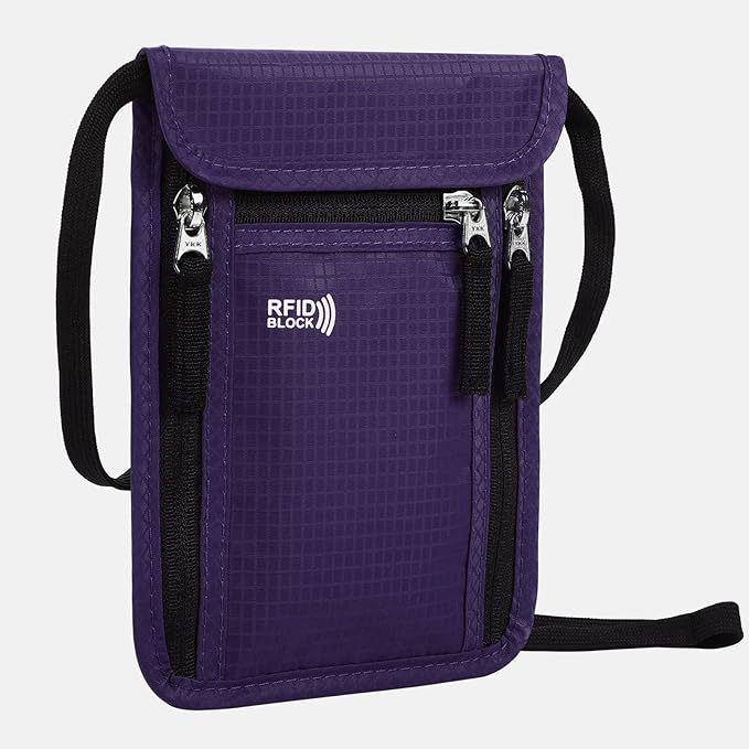 Travel Pouch Neck Wallet Family Passport Holder Organizer Case - Image 2