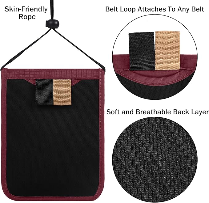 Travel Pouch Neck Wallet Family Passport Holder Organizer Case - Image 5