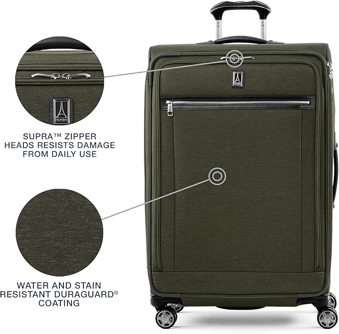 Travelpro Platinum Elite Softside Expandable Checked Luggage, 8 Wheel Spinner - Image 5