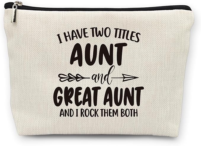 huester Great Aunt Gifts Makeup Bag, Mothers Day Gifts for Great Aunt Make Up Bag, Great Auntie Gifts, Aunt and Great Aunt Cosmetic Bag Travel Makeup Make Up Pouch Gifts for Aunt Great Auntie Purse