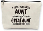 huester Great Aunt Gifts Makeup Bag, Mothers Day Gifts for Great Aunt Make Up Bag, Great Auntie Gifts, Aunt and Great Aunt Cosmetic Bag Travel Makeup Make Up Pouch Gifts for Aunt Great Auntie Purse