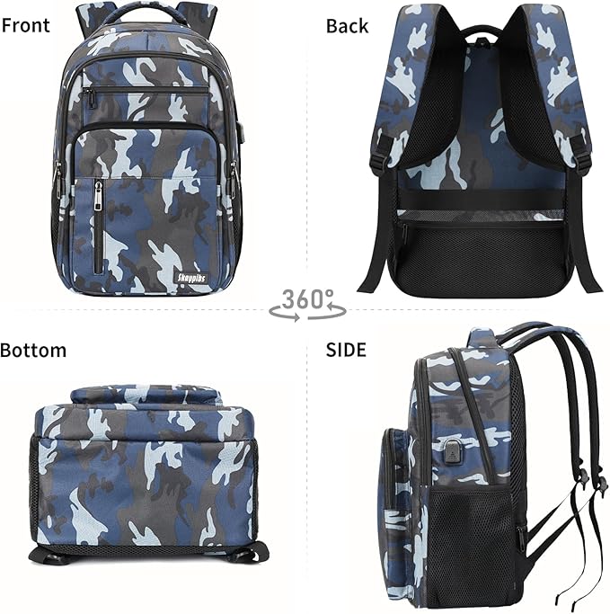 Backpack for Men Women, School Backpack for Boys Girls Teens, 15.6 Inch Laptop - Image 6