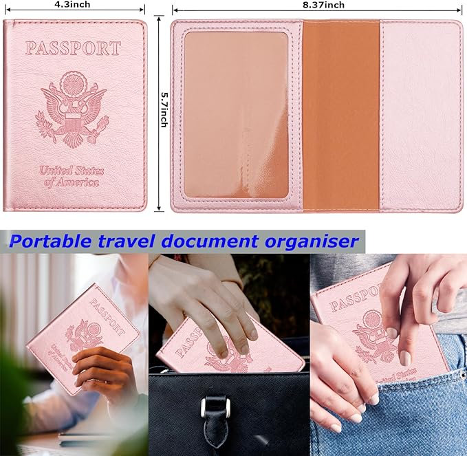 Rose Gold & Gray Passport Holder - Image 2