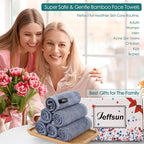 Wash Cloths 12 Pack, Reusable Makeup Remover Towel, Super Soft and Gentle Face Towel for Sensitive Skin, 10x10 inch Small Face Washcloths, Easy to Clean Lint Free Slate Blue Facial Cleansing Cloths